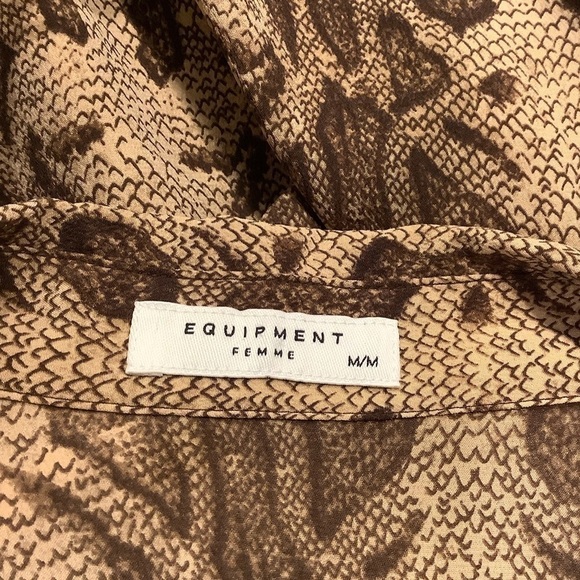 Equipment Femme Snake Print Sleeveless Button Front Silk Shirt Dress Sz-M - Picture 7 of 9